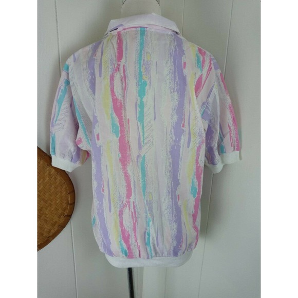 Lind Clare Pastel Button Polo Short Sleeve Top - Picture 4 of 7